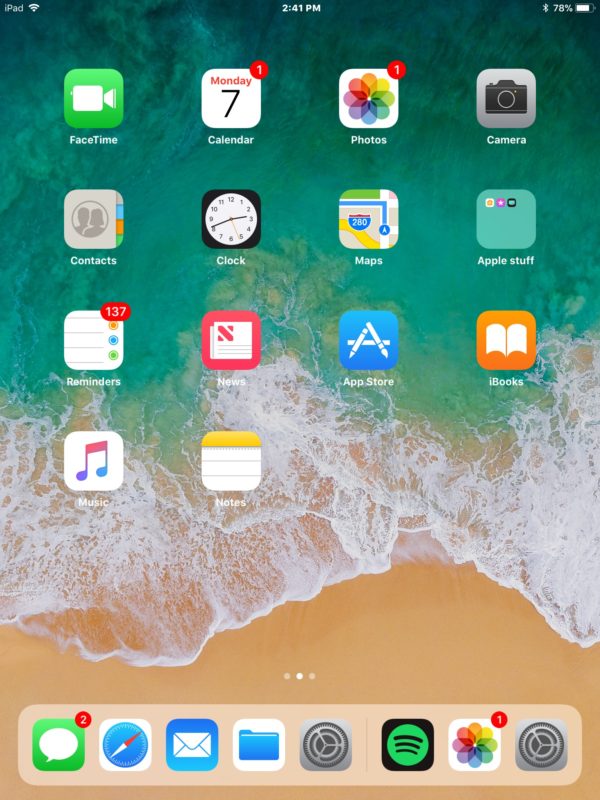 iPad con iOS 11 