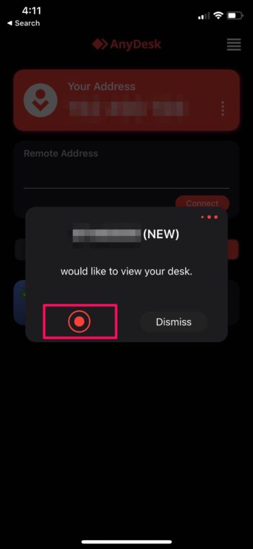 Cómo compartir la pantalla de iPhone y iPad con AnyDesk