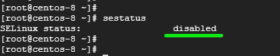 SELinux desactivado