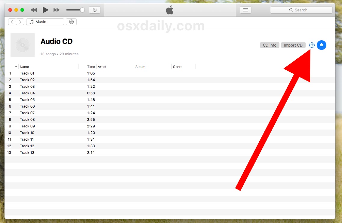Cambiar la configuración de importación de audio en iTunes para CD