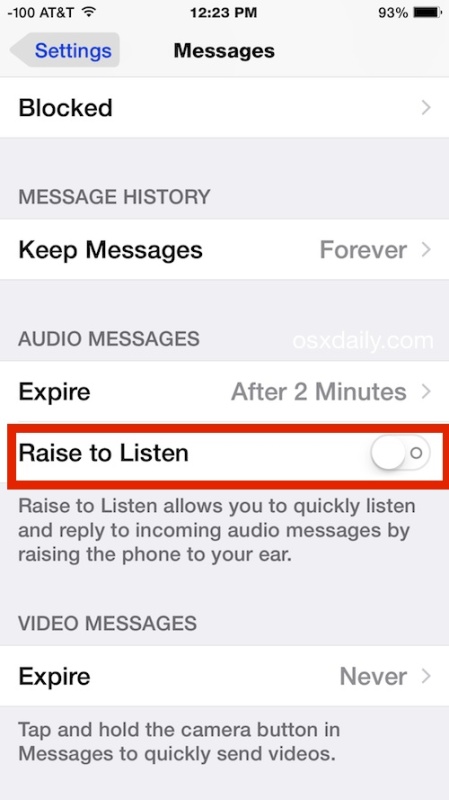 Levantar para escuchar y Levantar para responder mensajes de audio de iOS