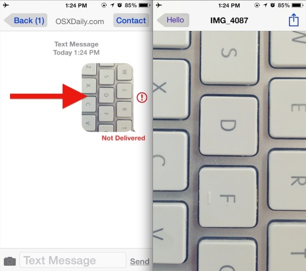 Compartir una imagen de iPhone sin acceso a Camera Roll