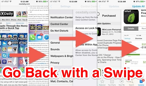 Arrastra para regresar con un gesto en las aplicaciones de iOS