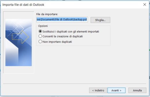 Navegar para localizar PST