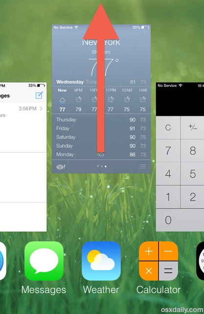 salir-de-aplicación-deslizar-ios-7 Soltar una aplicación con un deslizamiento en iOS 7