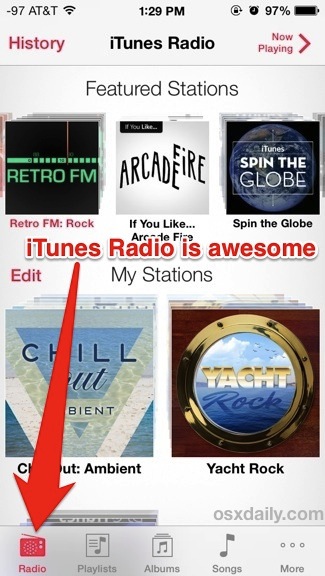 Transmisión de música iTunes Radio