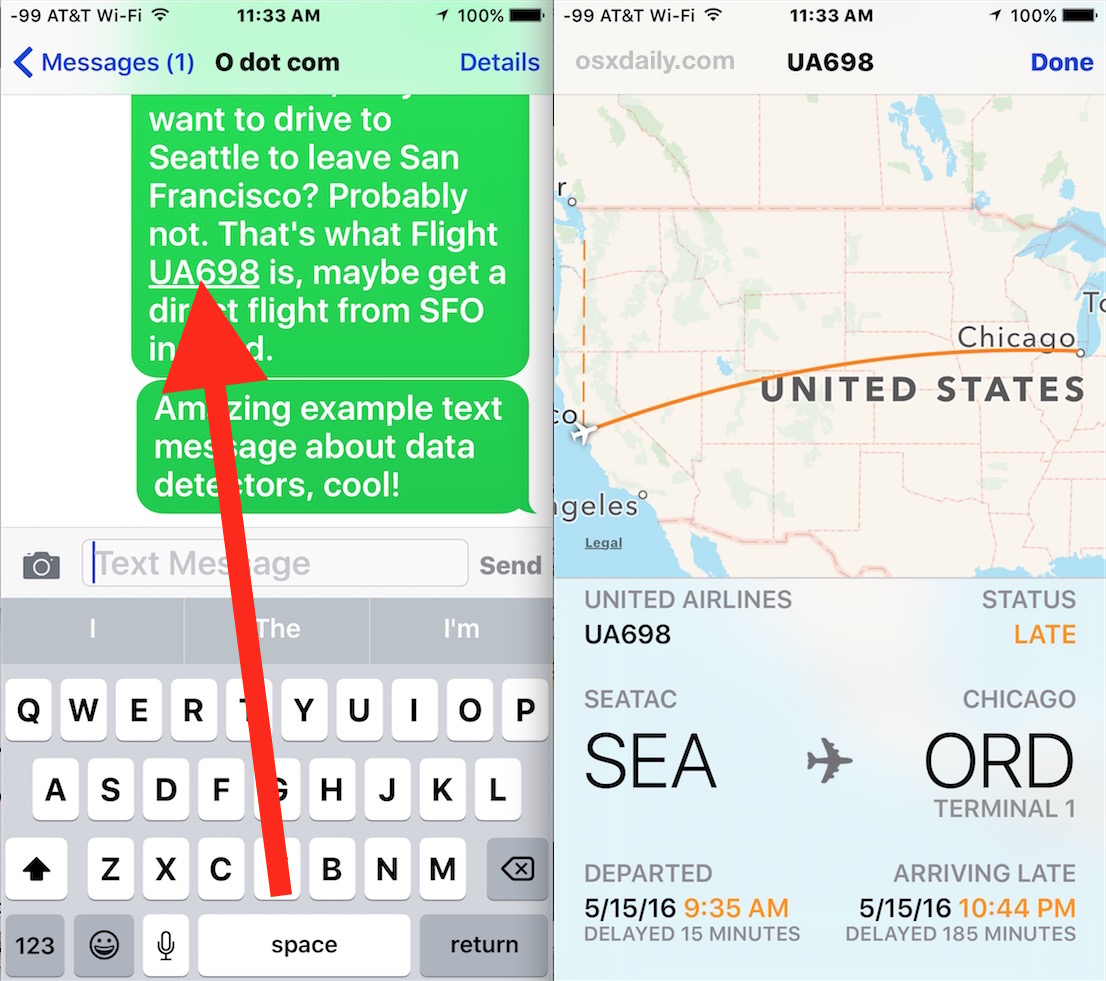 Obtén información de vuelos rápidamente en tu iPhone con un solo toque