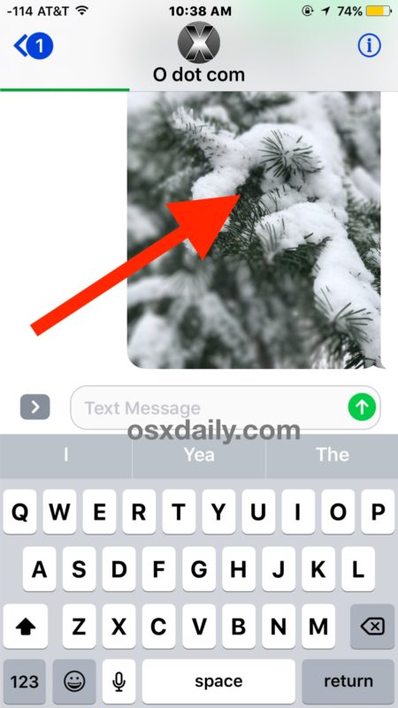 Guardar una imagen de Mensajes en iOS