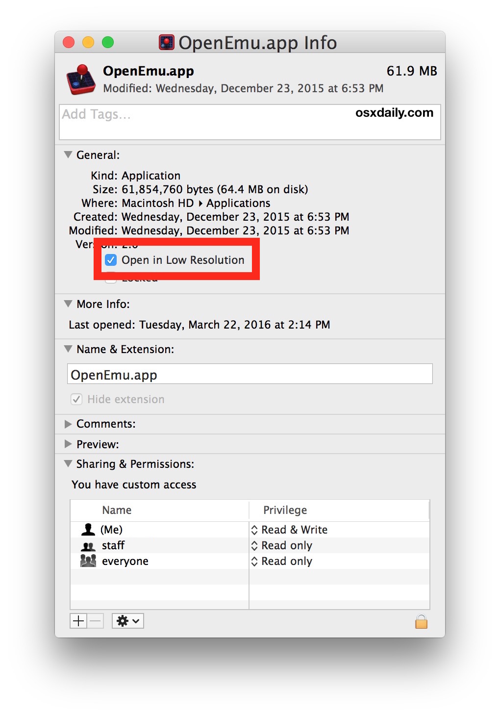 Abra una aplicación de Mac en modo de baja resolución para un mejor rendimiento de los juegos