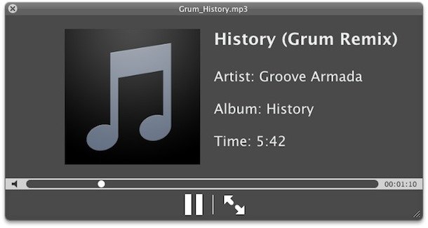 reproducir música de la canción mp3 en Finder