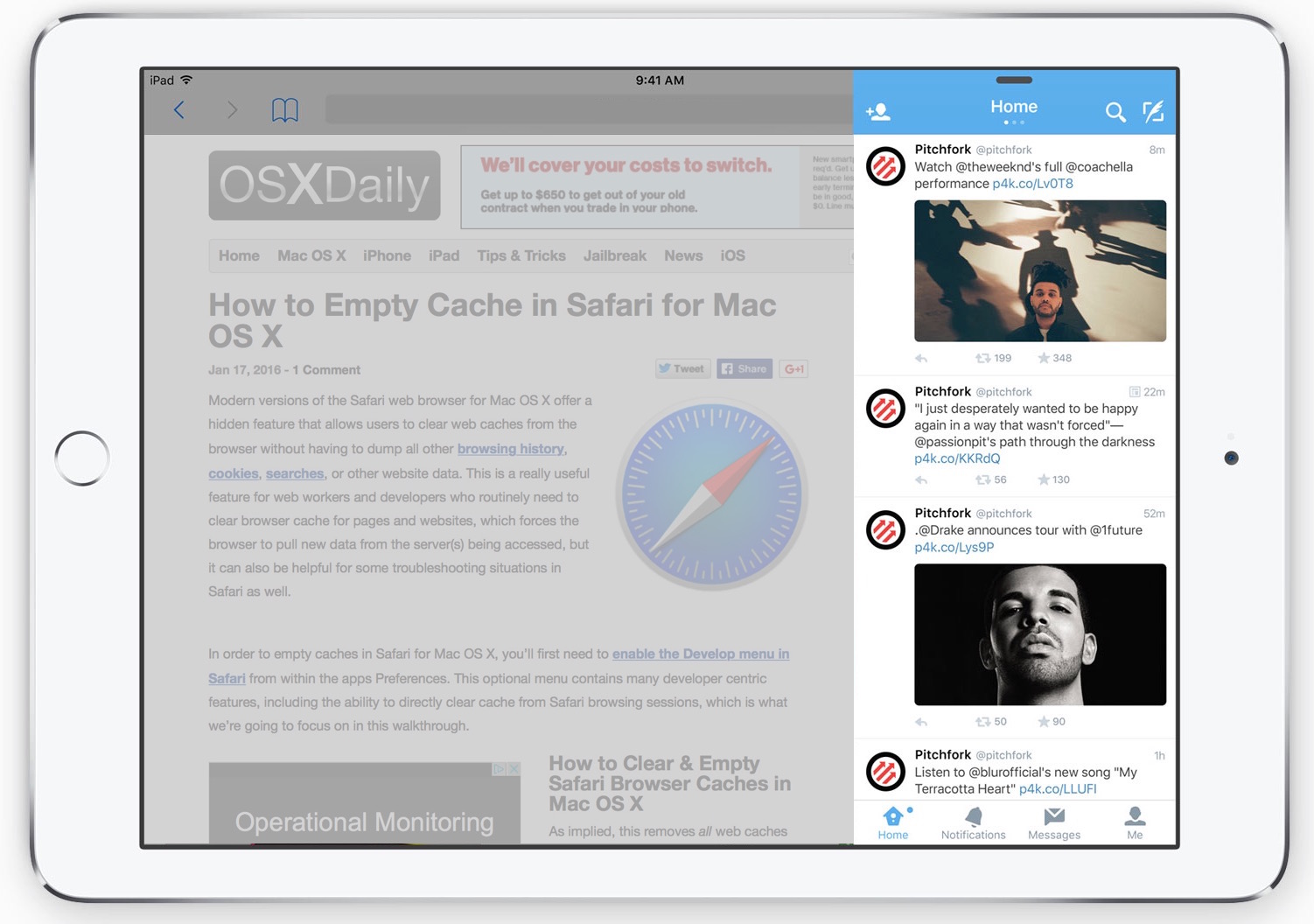 Slide Over multitarea en iPad