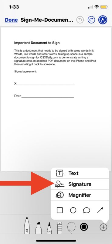 Cómo firmar documentos desde la aplicación Mail en iOS 