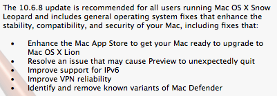 Notas de Mac OS X 10.6.8 para desarrolladores