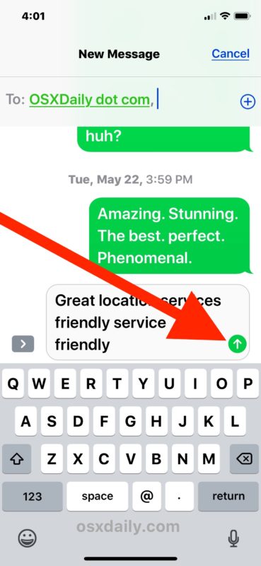 Envíe un mensaje reenviado a iPhone con la aplicación Mensajes
