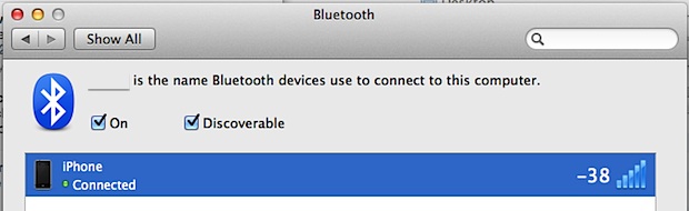 Compruebe la intensidad de la señal de Bluetooth en Mac OS X.