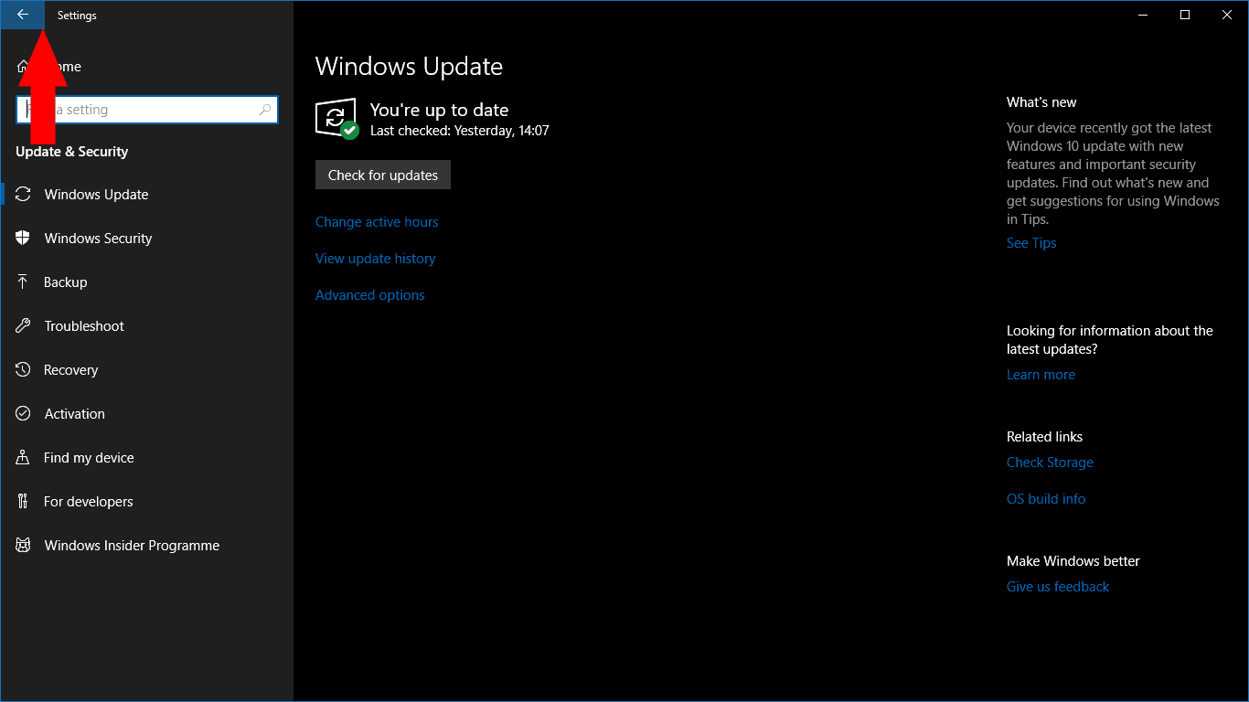 Botones de retroceso de UWP en Windows 10