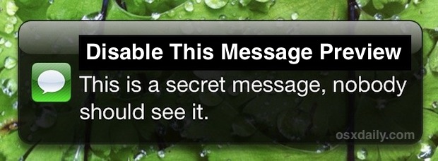 Desactive la vista previa del mensaje en la pantalla de inicio del iPhone