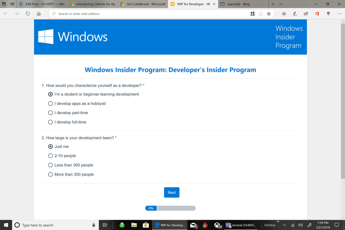Microsoft, Windows, Desarrollador, Windows Insider