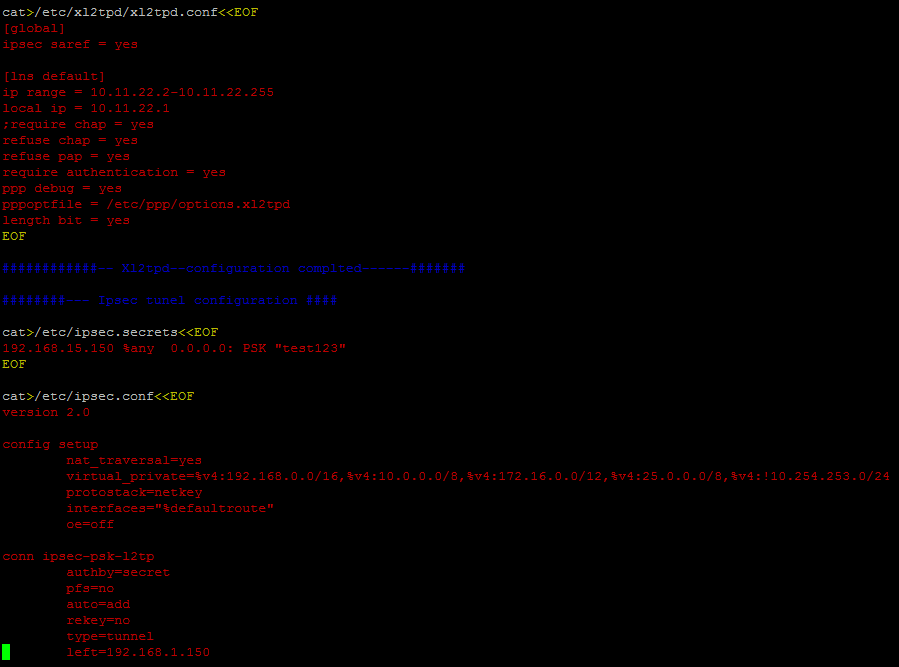 script de configuración para openswan