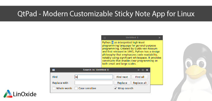 Aplicación QtPad Sticky Note para Linux