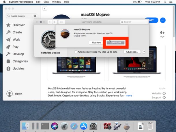 Cómo volver a descargar el instalador de Mac OS Mojave desde Mojave
