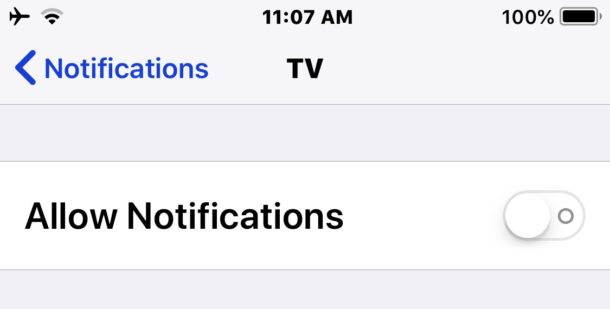 Apague todas las notificaciones de TV en su iPhone o iPad