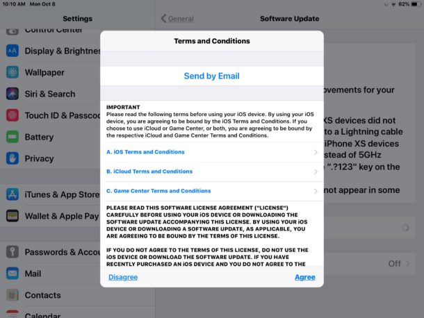 Bloqueado en términos y condiciones con actualización de iOS