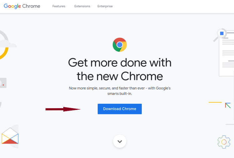 haga clic en descargar el botón de Chrome