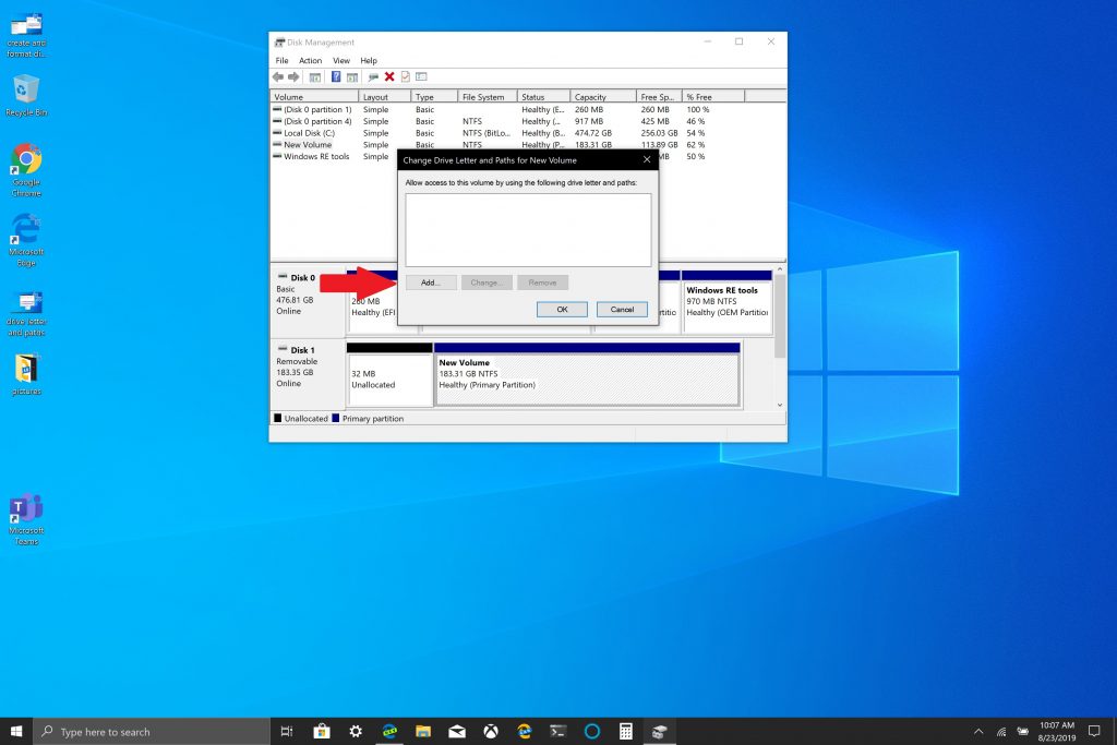 Cómo montar almacenamiento extraíble como almacenamiento permanente en Windows 10