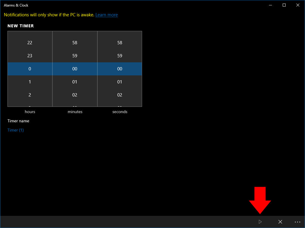 Temporizadores en Windows 10