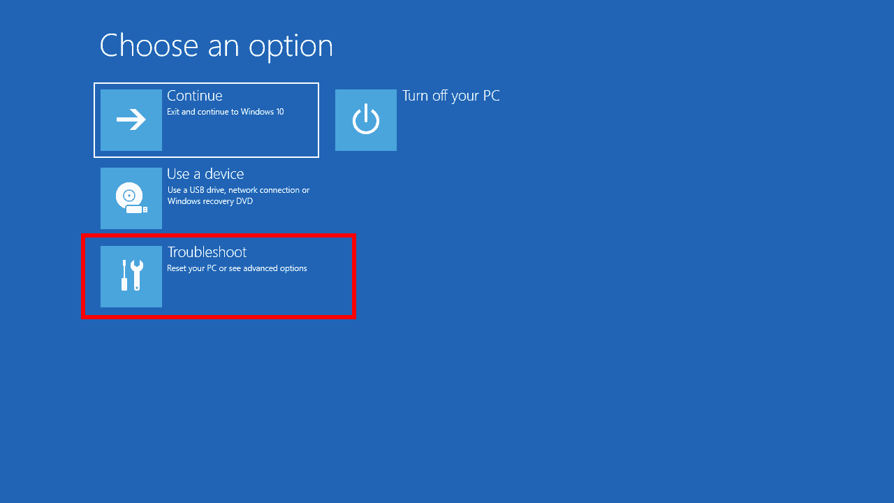 Captura de pantalla de recuperación de imagen del sistema de Windows 10
