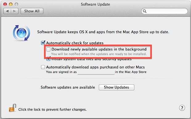 Detenga las descargas y actualizaciones automáticas de aplicaciones en OS X Mountain Lion
