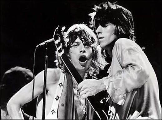 Mick Jagger y Keith Richards en la década de 1970