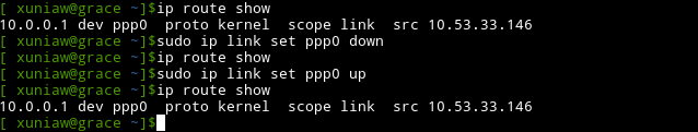 ip link configurado hacia arriba y hacia abajo