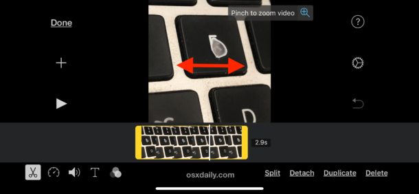 Cómo recortar o ampliar un video en iMovie para iOS