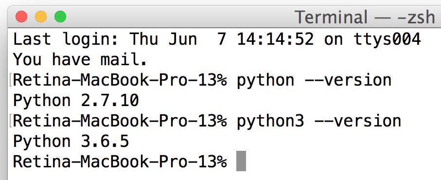 Verifique las versiones de Python instaladas en su Mac