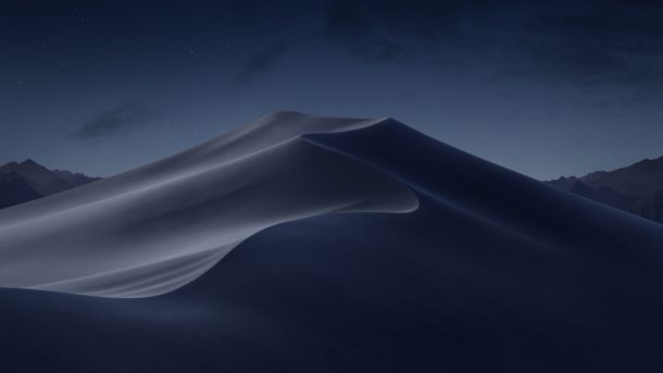 Fondo de pantalla predeterminado de MacOS Mojave para tema nocturno y oscuro