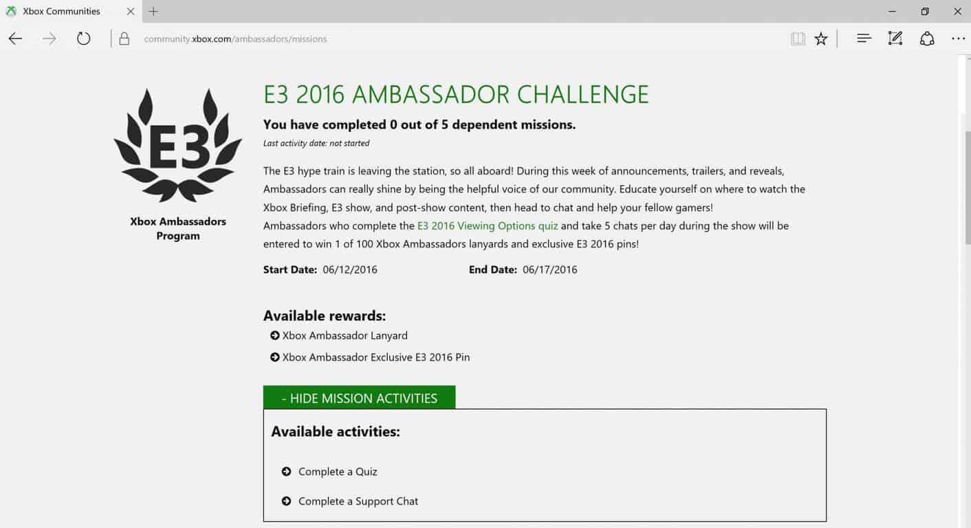 Microsoft, Xbox Ambassador Missions, Xbox 