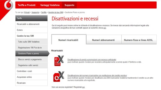 Vodafone: desactivaciones y retiros