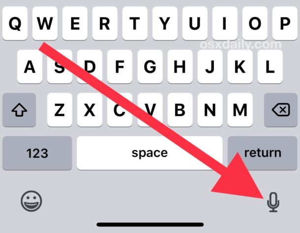 Botón del teclado del micrófono en iOS