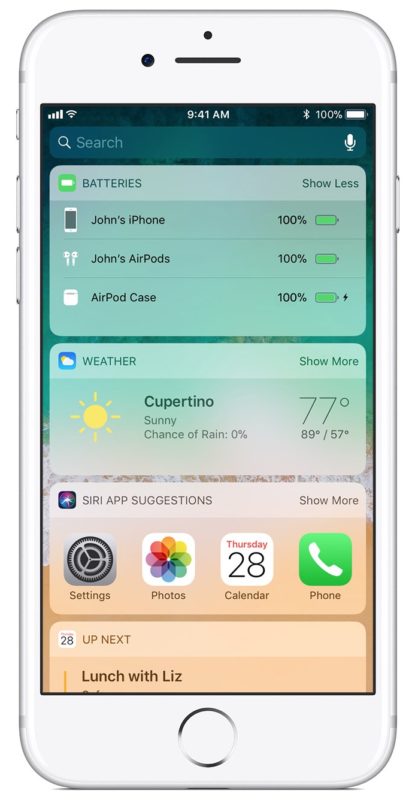 Cómo ver el nivel de batería de AirPods y la duración de la batería en el widget de batería en iOS