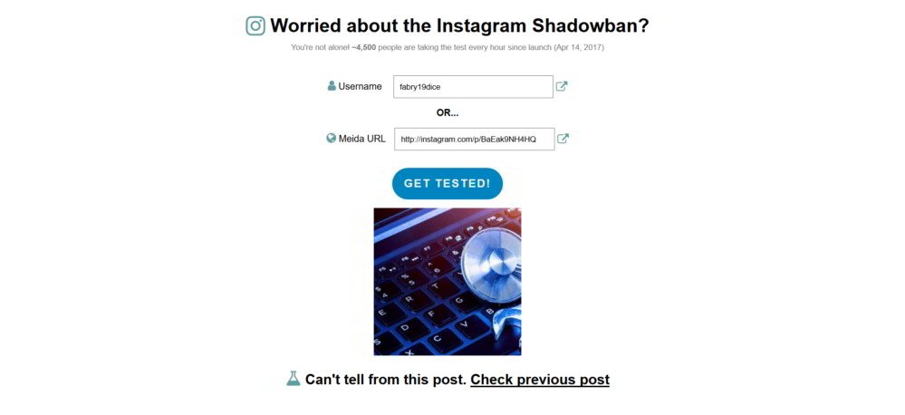 cómo verificar si la cuenta de Instagram ha sido prohibida en Shadow Ban