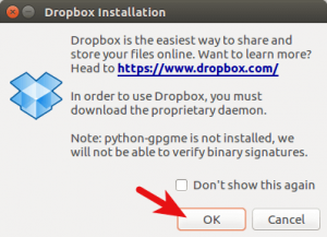 Instalación del demonio de Dropbox