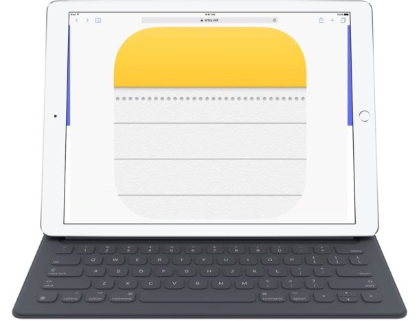 La aplicación Notas en el iPad tiene atajos de teclado para facilitar la escritura y la escritura.