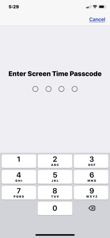 ¿Cuál es el código de acceso de Screen Time en iOS?