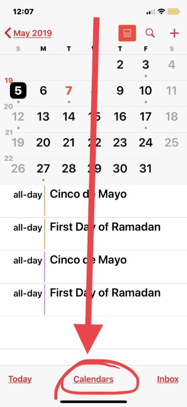 Cómo eliminar el calendario de vacaciones de su iPhone o iPad