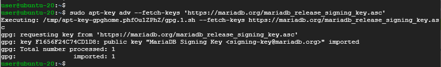Importar clave GPG MariaDB