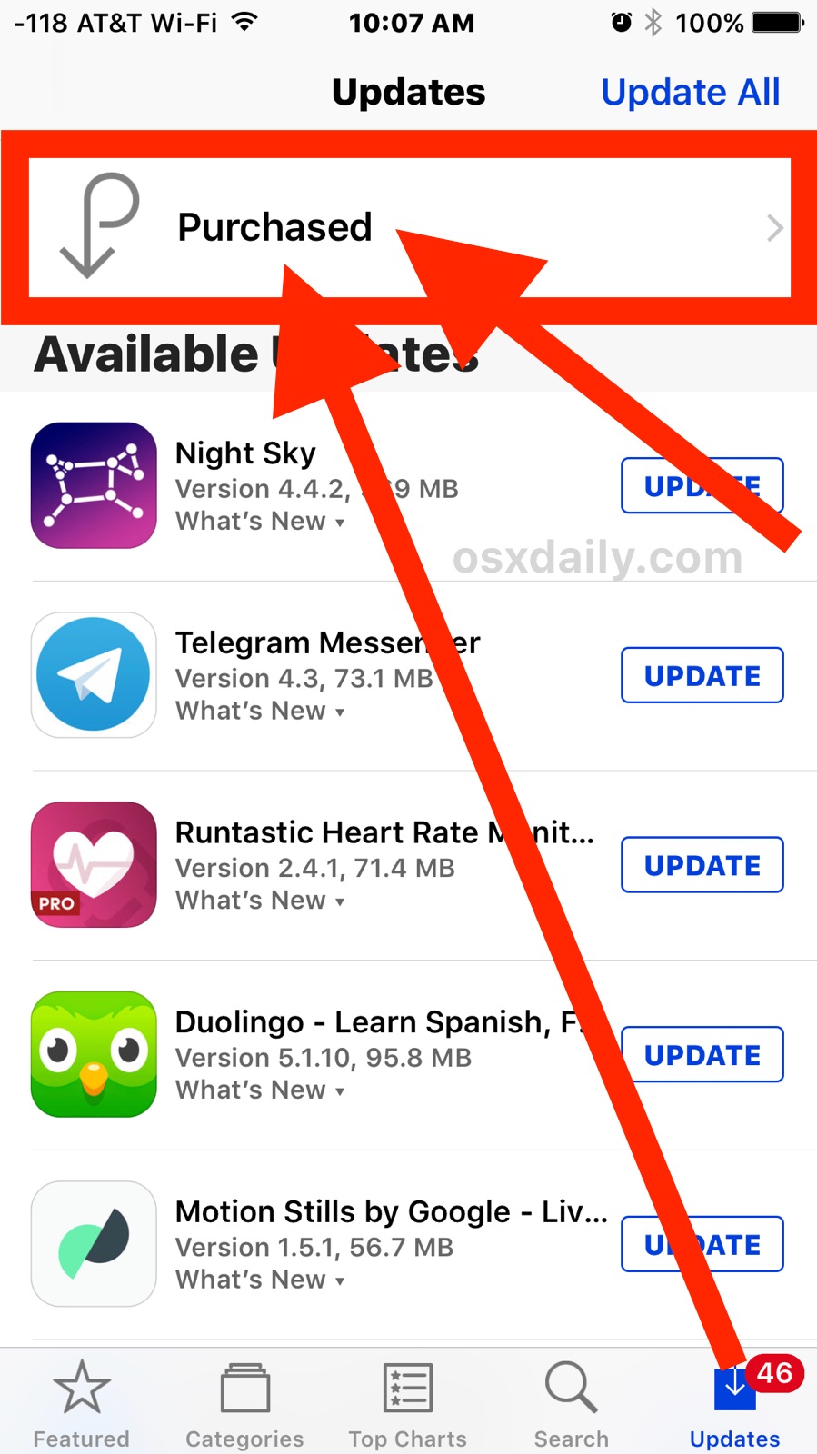 Acceda a las aplicaciones compradas en la App Store de iOS para iPhone