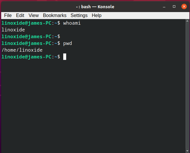 Emulador de terminal de Konsole en Linux