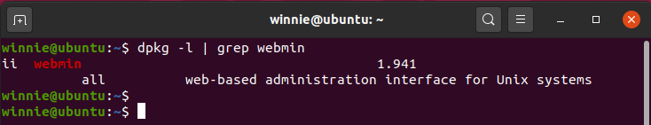 comprobar el estado de webmin Ubuntu 20.04